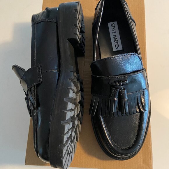 STEVE MADDEN MINKA Black leather loafer - Picture 3 of 6